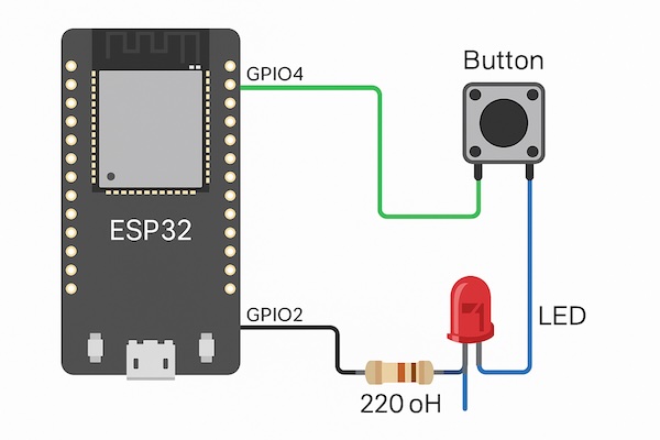 Lập trình ESP32 – Bài 3: Đọc nút nhấn và điều khiển LED với ESP32