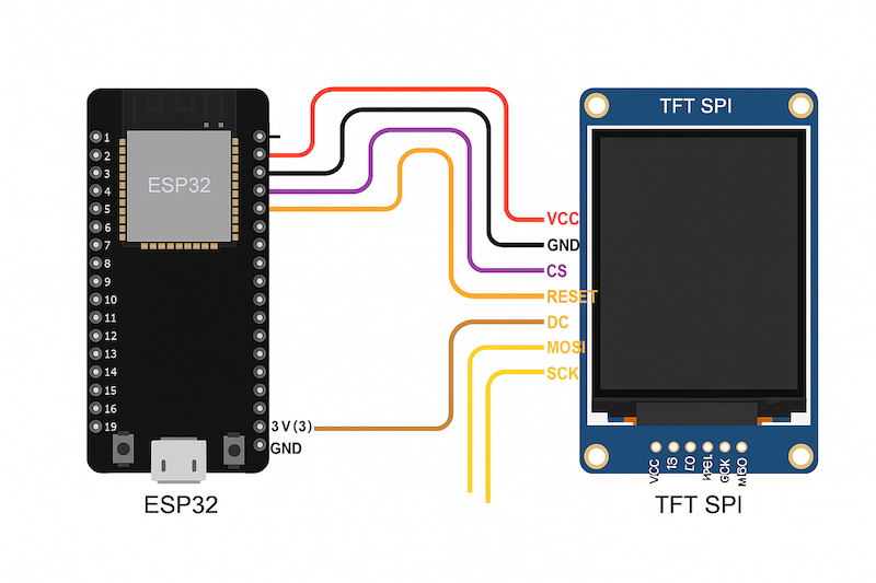 Lập trình ESP32 – Bài 14: Hiển thị màn hình TFT (SPI)
