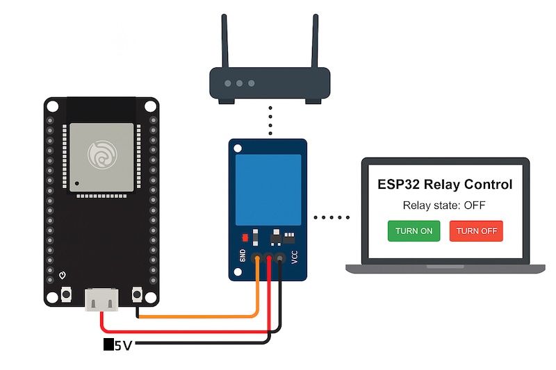 Lập trình ESP32 – Bài 7: Điều khiển Relay qua Web Server