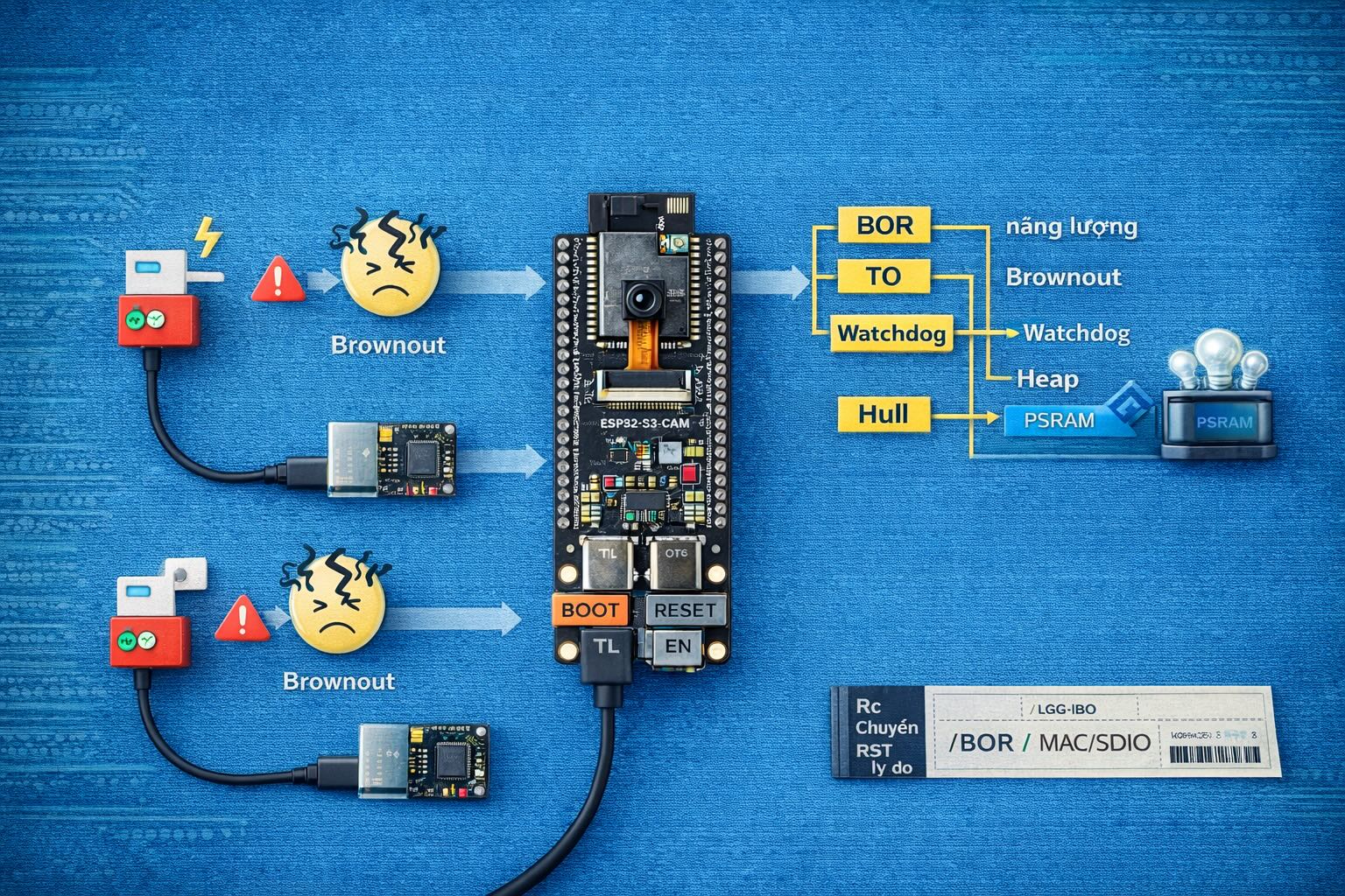 ESP32-S3-DevKitC N16R8 CAM: Bài 16 – Tập trung vào mục tiêu chạy lâu – ổn định