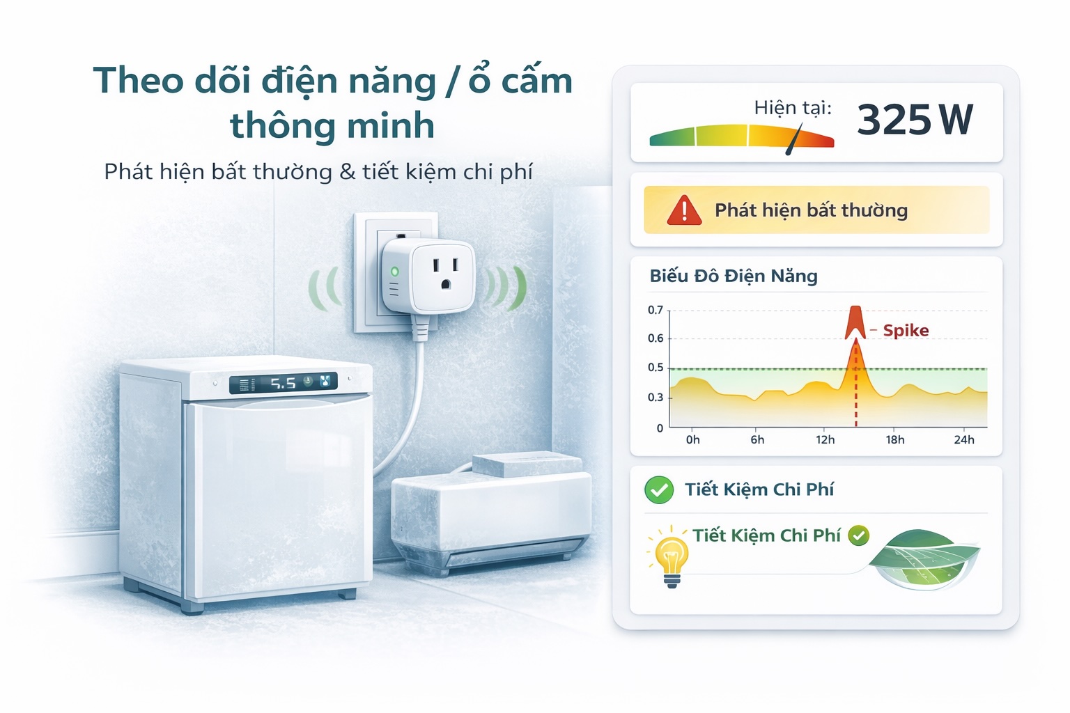 Series MQTT & IoT: Bài 8: Theo dõi điện năng/ổ cắm thông minh: phát hiện bất thường & tiết kiệm chi phí
